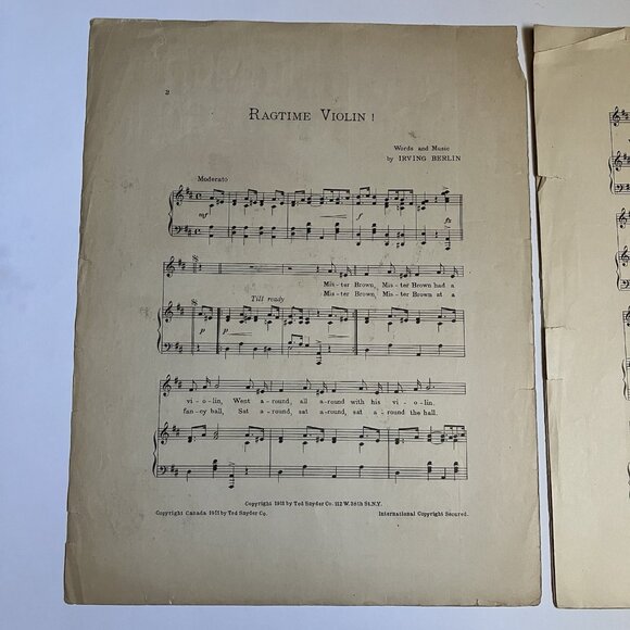 1910s Vintage Sheet Music Everybody's Doin' It Now - Ragtime Violin - Picture 12 of 16